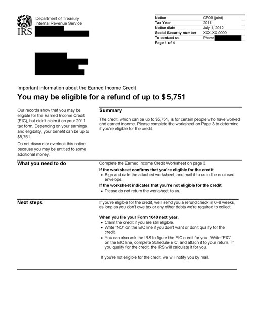 Understanding your CP09 Notice