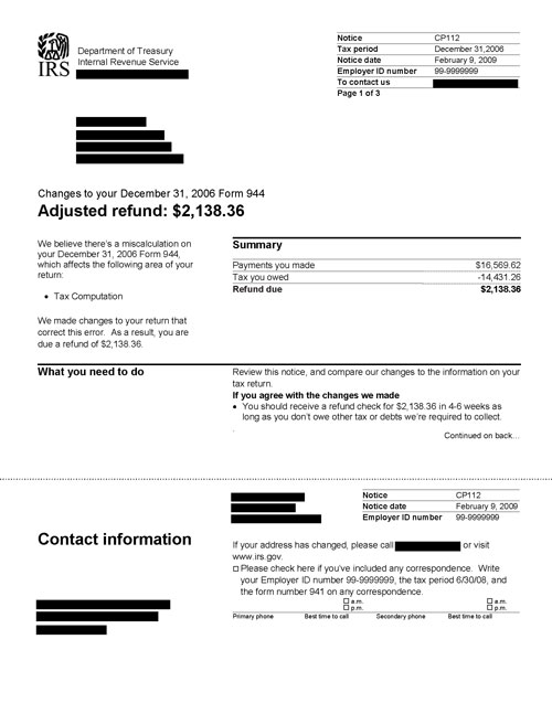 Understanding Your CP112 Notice