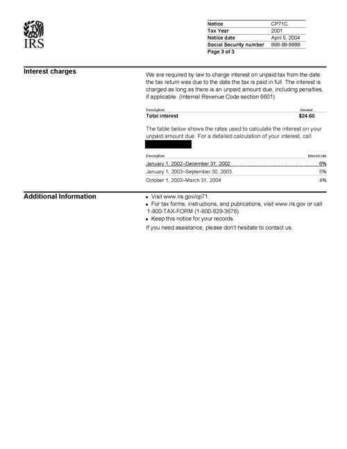 Understanding your CP71C Notice