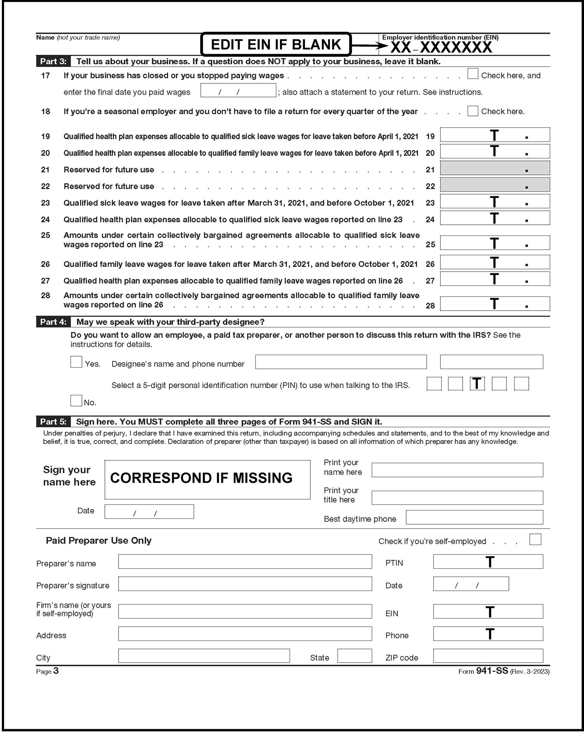 Irs Form 941 TAX