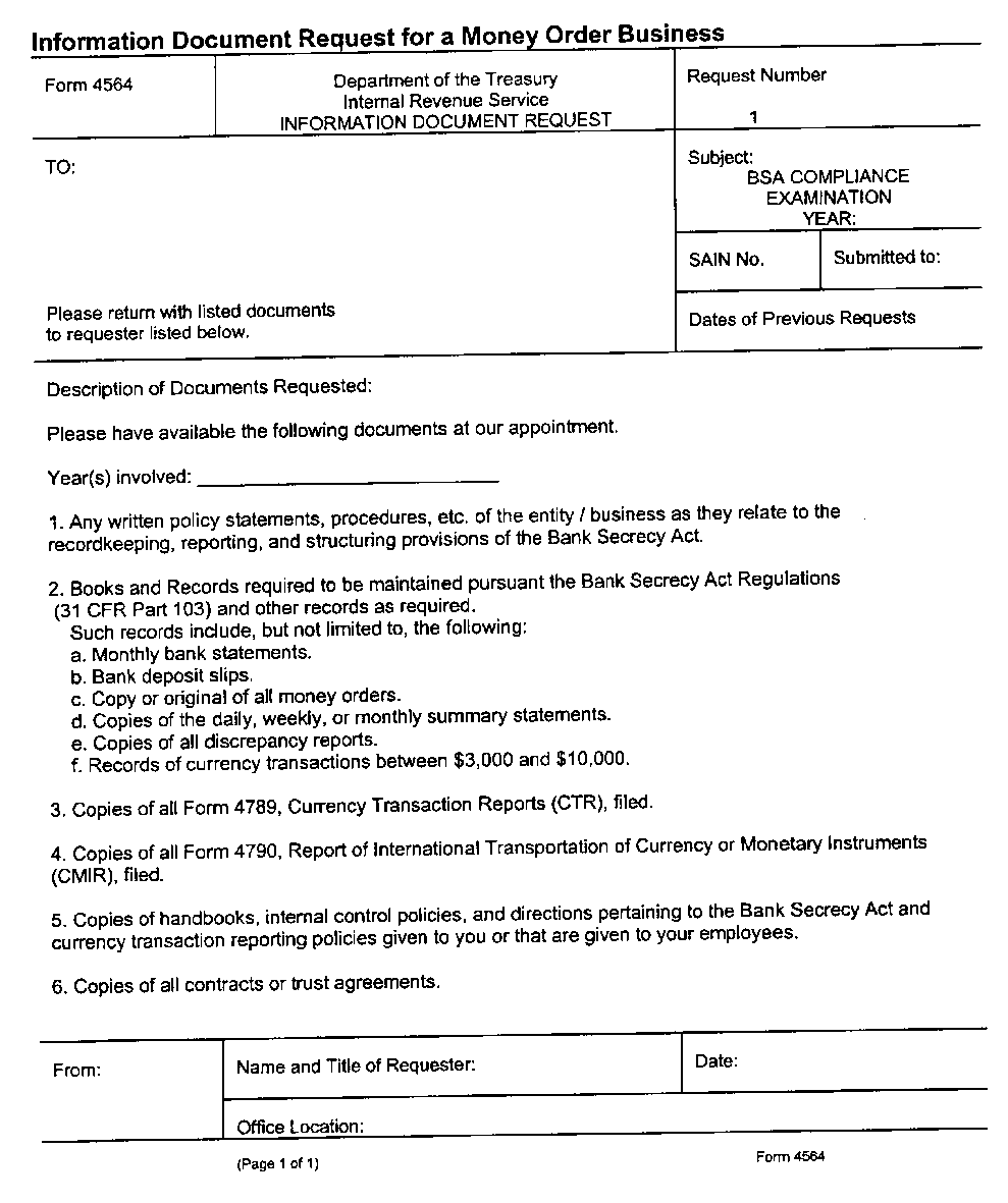 4.26.9 Examination Techniques For Bank Secrecy Act Industries ...